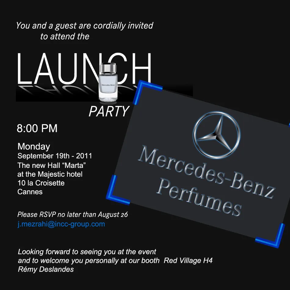 Mercedes-Benz Fragrances MB Cannes invitation