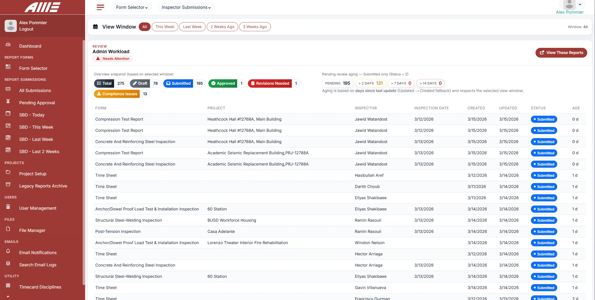 Applied Materials & Engineering, Inc. AME Dashboard