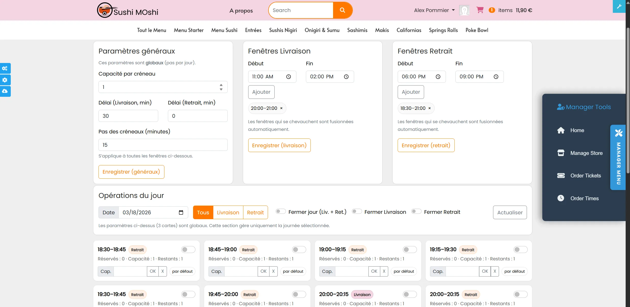 Sushi Moshi SM OrderTimes